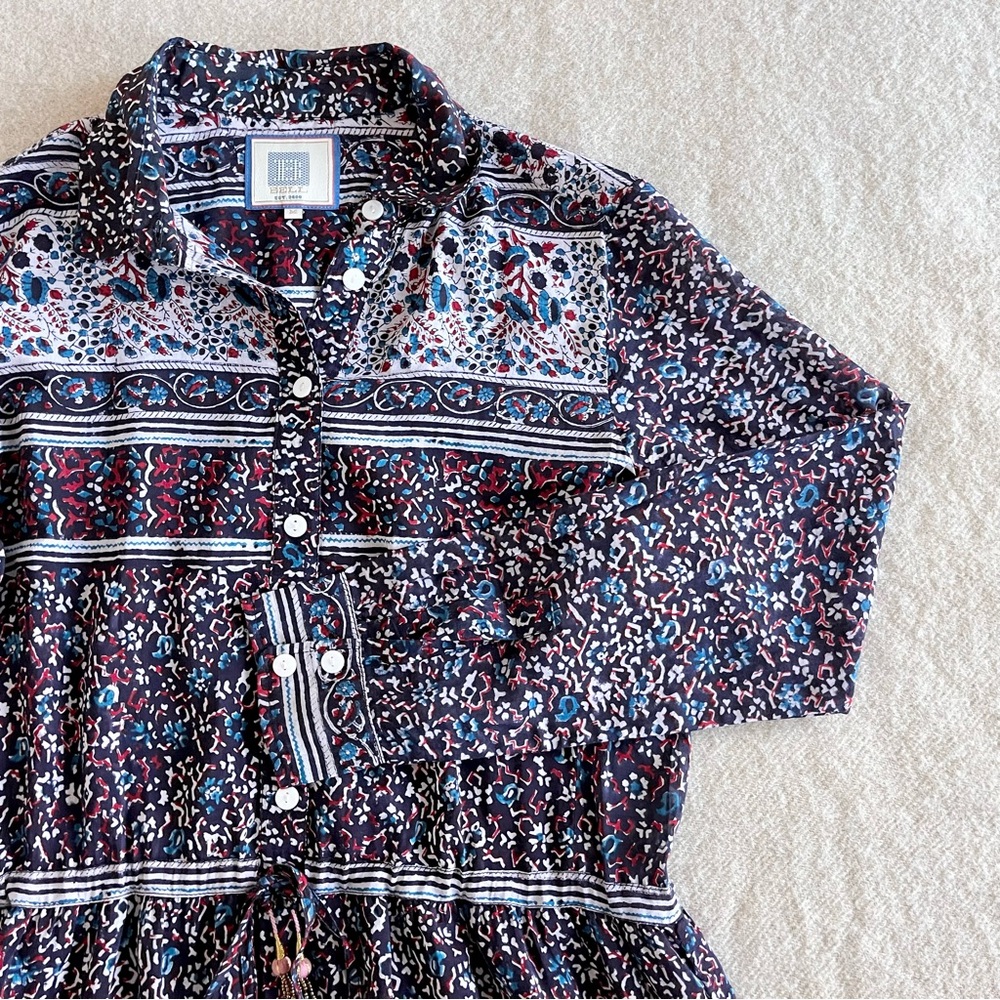 Bell by Alicia Bell Blake long sleeve shirt dress (blue/multi) - Picture 8 of 11